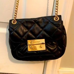 Michael Kors quilted black cross body bag with chain
